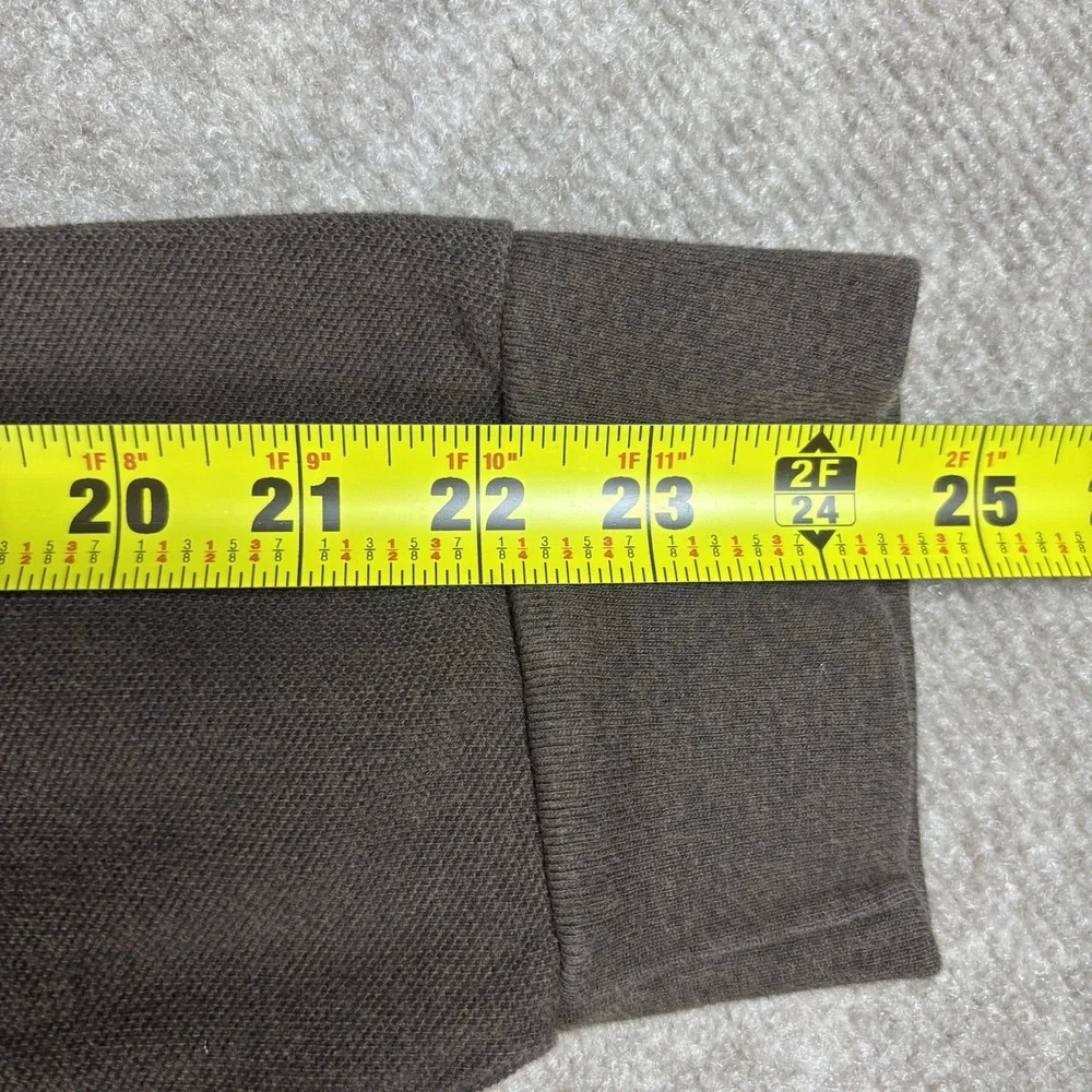 Polo Ralph Lauren Mens XXL Brown Long Sleeve Polo Shirt Green Pony Cotton